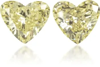 Langerman Diamonds Earrings Natural Yellow Diamond Heart Shape 179 ct set Langerman Diamonds Earrings Natural Yellow Diamond Heart Shape 179 ct set