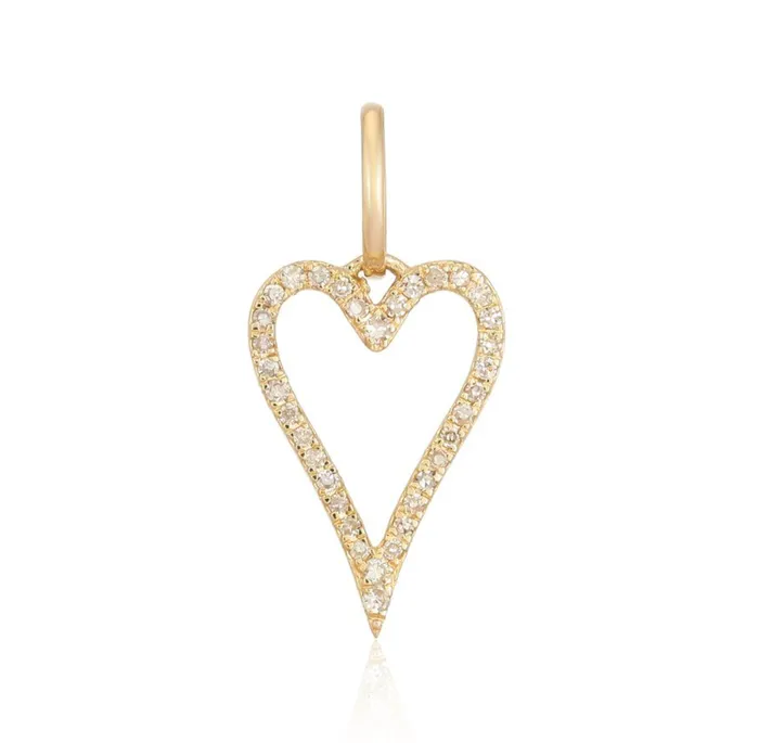 Large Pave Cutout Modern Heart Alev Necklaces