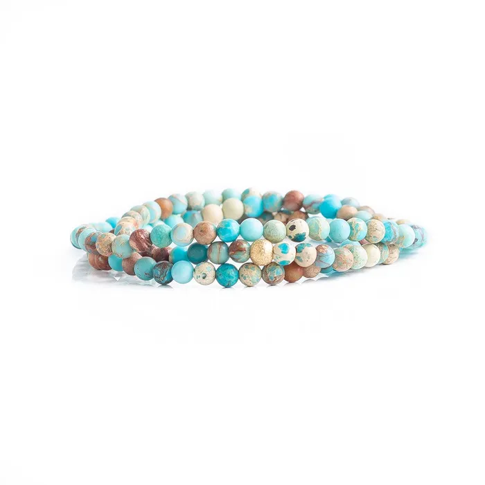 Lenny Eva Earrings Triple Wrap Armband Jaspis Trkisfarben 4mm Lenny Eva