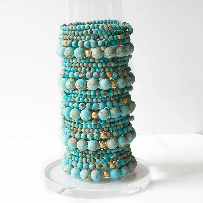 Lenny Eva Earrings Triple Wrap Armband Jaspis Trkisfarben 4mm Lenny Eva