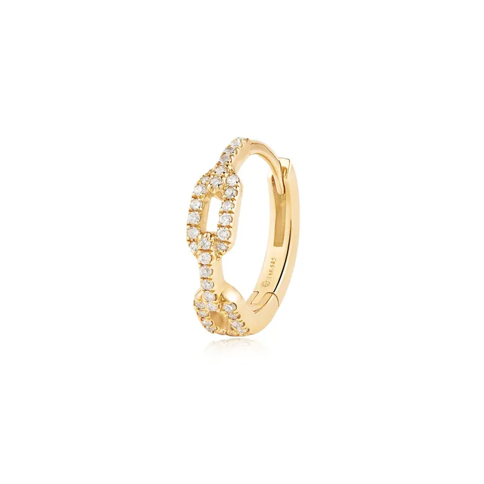 LONDON Lab Grown Diamond Chainlink Huggie Hoop AURELIE GI Earrings