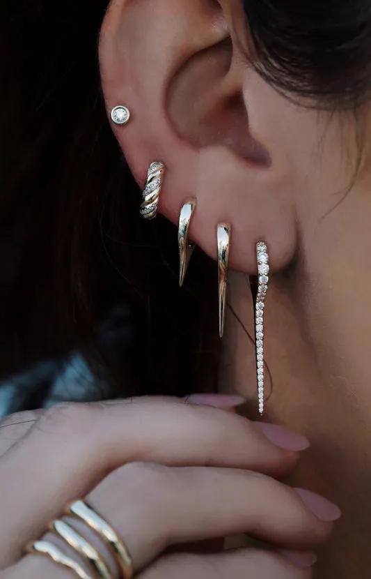 Luna Skye Earrings 14kt Gold Single Mini Spike Hoop Luna Skye Earrings 14kt Gold Single Mini Spike Hoop