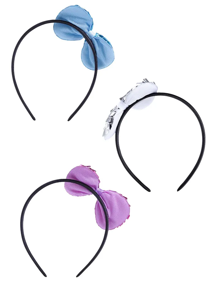 Melbees by Yellow Chimes Hair Bands for Girls Kids Hair Accessories for Girls Shimmering Bow Hairbands Multicolor Headband Set of 3 Pcs Hairband for Girls Kids Toddlers Yellow Chimes Necklaces