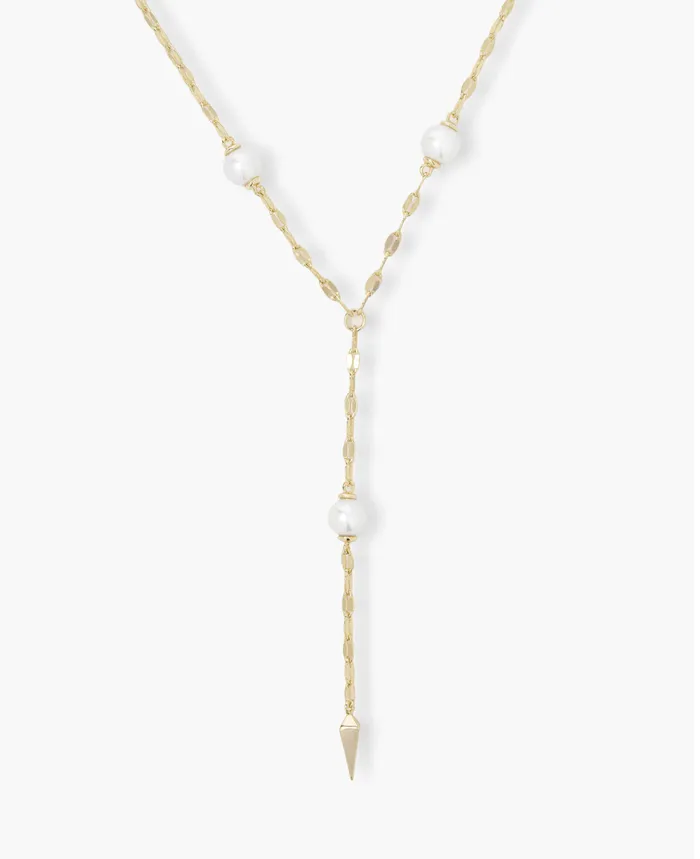 Melinda Maria Necklaces Perfect Pearl Drop Lariat Necklace