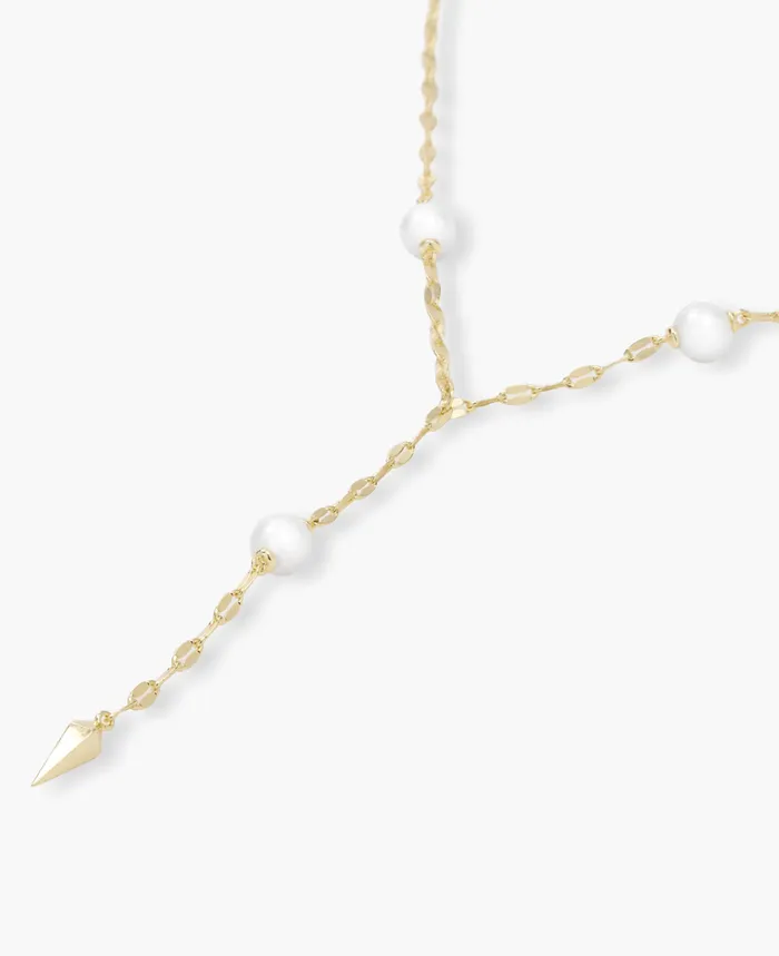 Melinda Maria Necklaces Perfect Pearl Drop Lariat Necklace