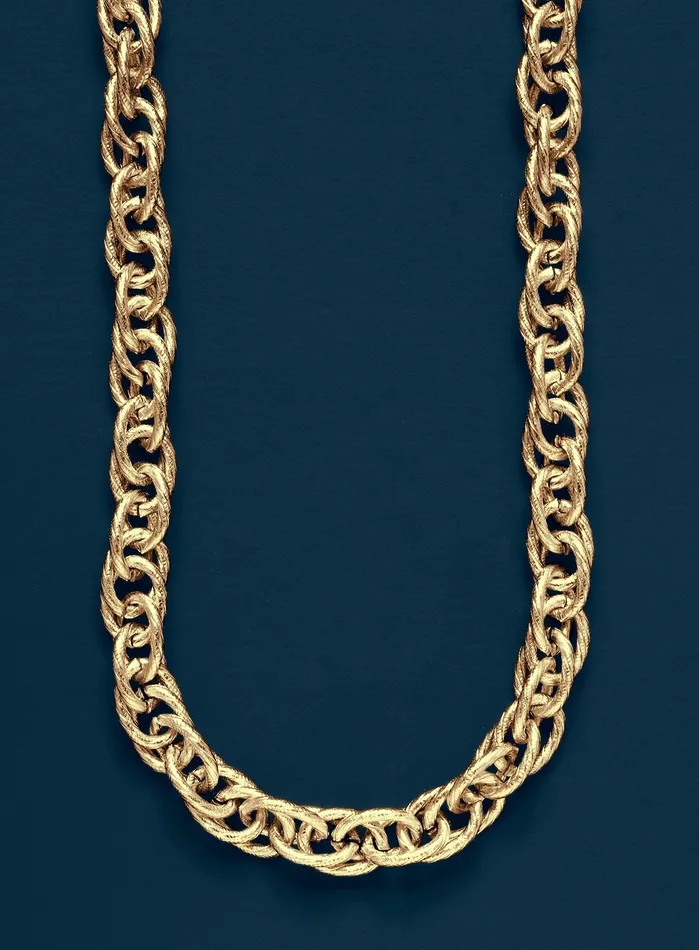 Mens Gold CHUNKY Thick Rope Chain Necklce WE ARE ALL SMITH Rings