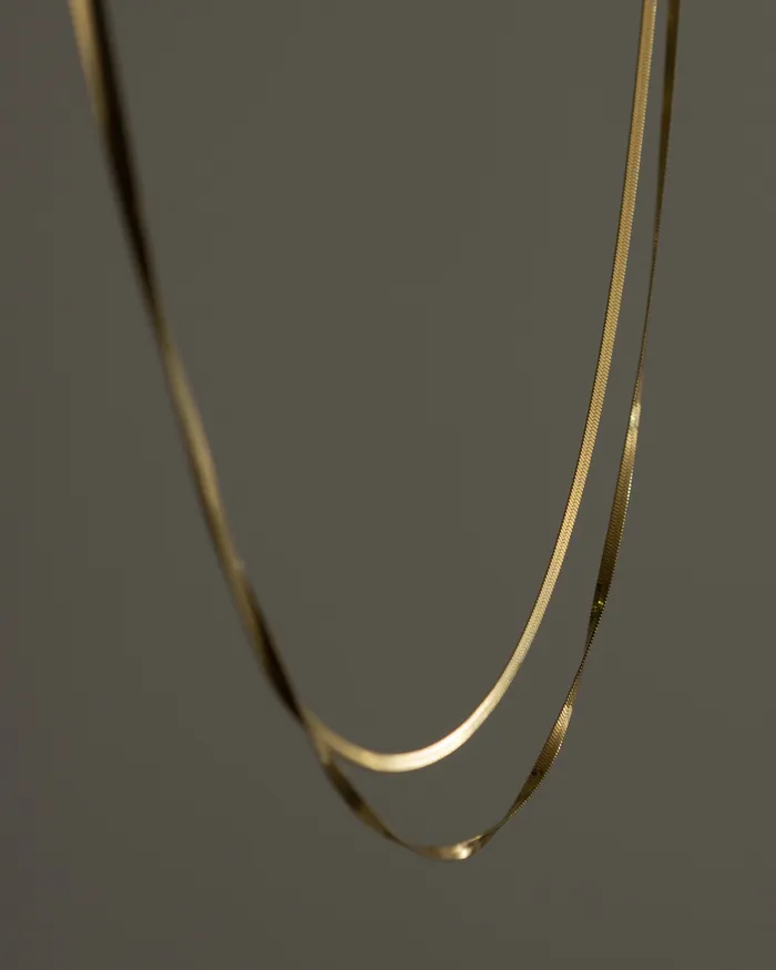 Mini Louella Layered Herringbone Chain Choker MYJN Necklaces
