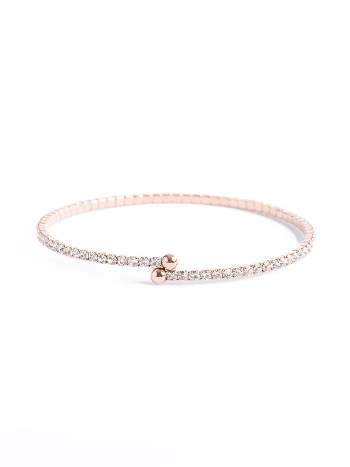 Monarch Market Rose Gold Clear Stone Adjustable Bracelet Bracelets