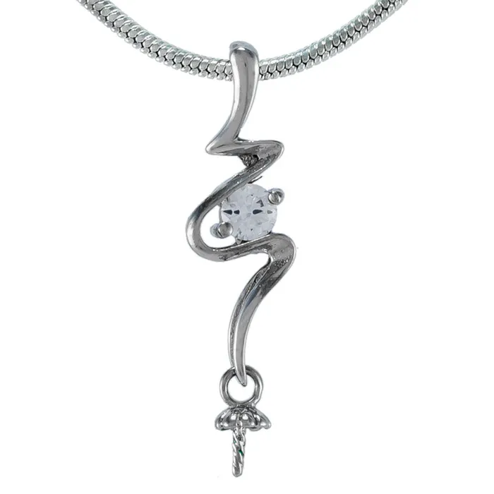 MPST003 DIY Mount Pendant 925 Sterling Silver Zig Zag Rhinestone Necklaces MPST003 DIY Mount Pendant 925 Sterling Silver Zig Zag Rhinestone Necklaces