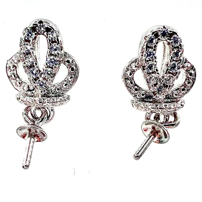 MPST125 DIY Mount Pendant 925 Sterling Silver Rhinestone Crown Dangle 2 Pack Necklaces MPST125 DIY Mount Pendant 925 Sterling Silver Rhinestone Crown Dangle 2 Pack Necklaces