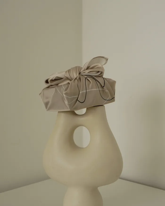 MYJN Earrings Cream Silk Scarf