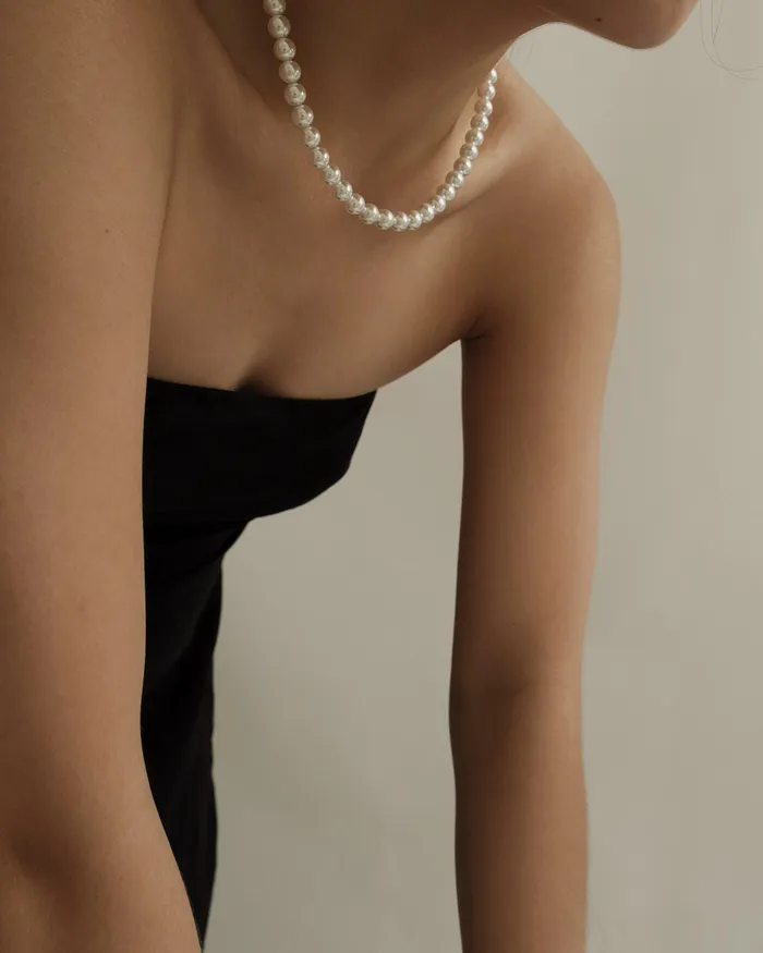 MYJN Myra Crystal Pearl Necklace Necklaces