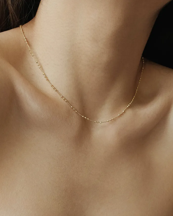 MYJN Necklaces Blanca Tiny Bubble Chain Choker Necklace