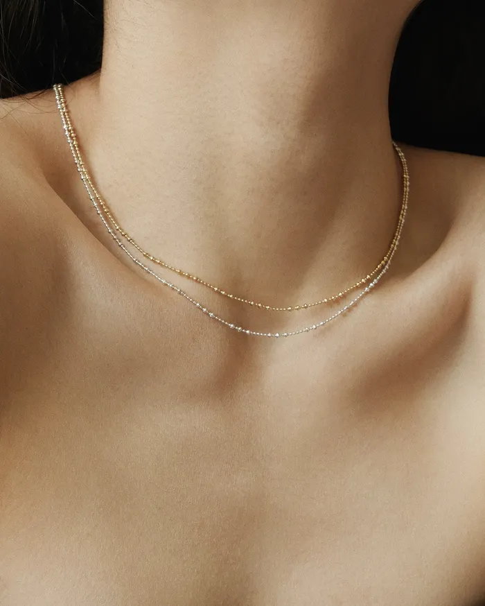 MYJN Necklaces Blanca Tiny Bubble Chain Choker Necklace