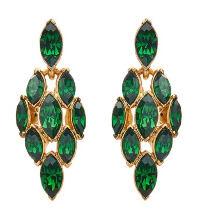NAVETTE CRYSTAL DROP EARRINGS Oscar De La Renta Earrings