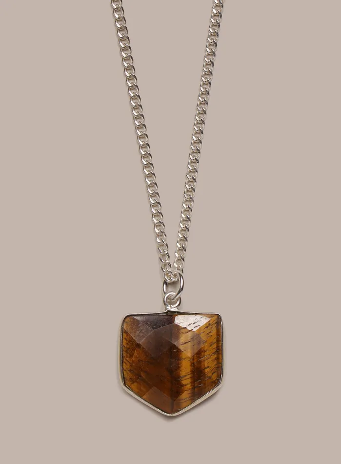 Necklaces 925 Sterling Shield Shape Genuine Tigers Eye Pendant Necklace WE ARE ALL SMITH Mens Jewelry Clothing Necklaces 925 Sterling Shield Shape Genuine Tigers Eye Pendant Necklace WE ARE ALL SMITH Mens Jewelry Clothing