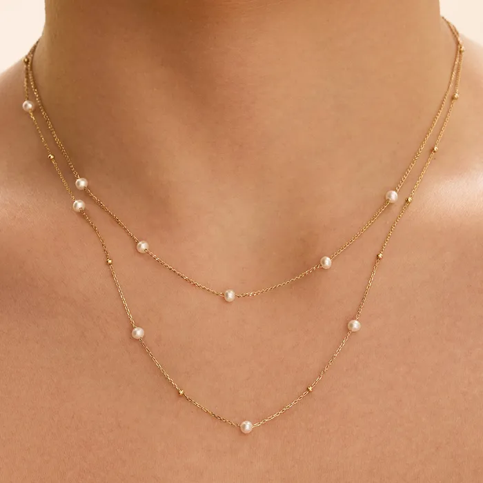 Necklaces AURELIE GI CAROLINA Pearl Station Necklace