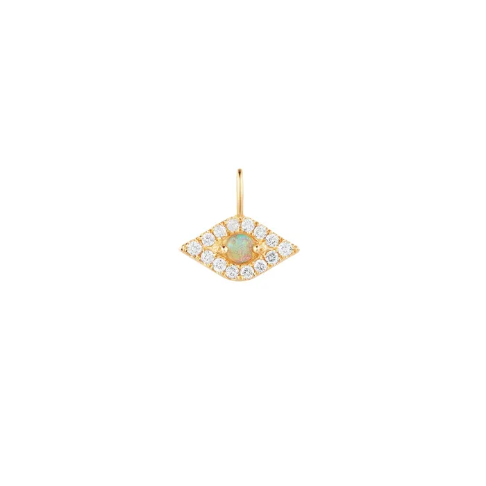 Necklaces AURELIE GI HELENE Opal Diamond Evil Eye Pendant