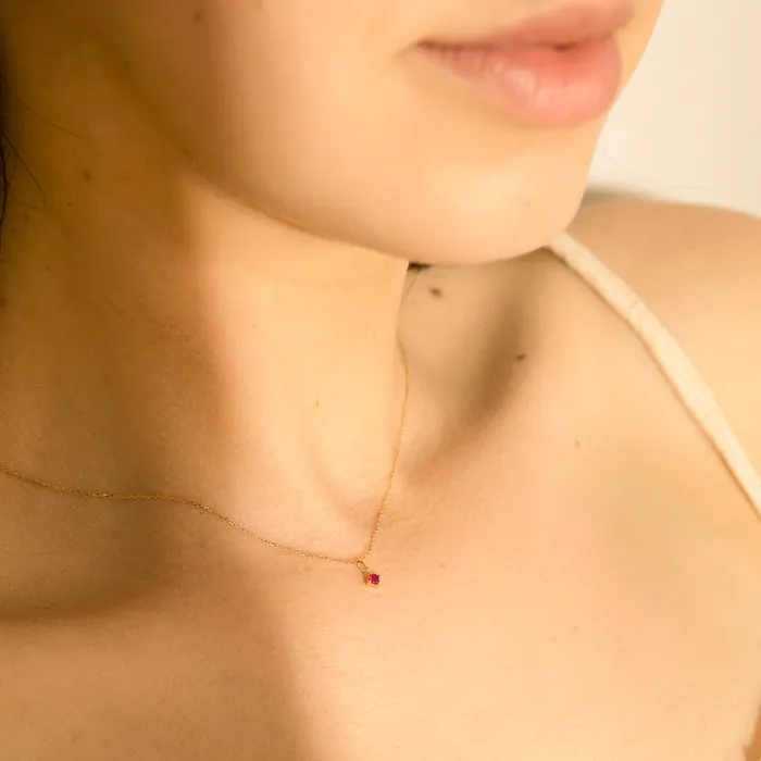 Necklaces AURELIE GI JULY Ruby Necklace Charm