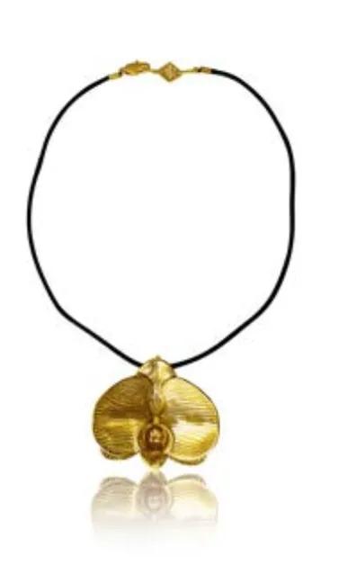 Necklaces briwok Orchid Cord Necklace Gold