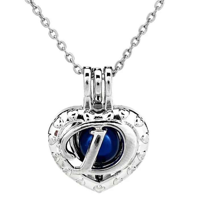 Necklaces Cage Pendant Silver Plated Letter D CPSP160D