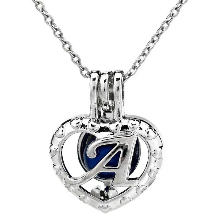 Necklaces CPSP157A Cage Pendant Silver Plated Letter A