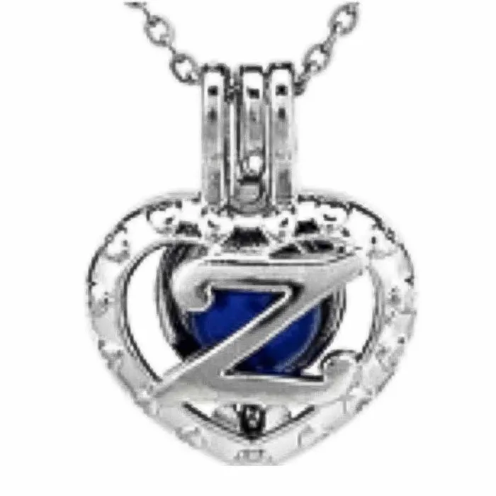 Necklaces CPSP173Z Cage Pendant Silver Plated Letter Z