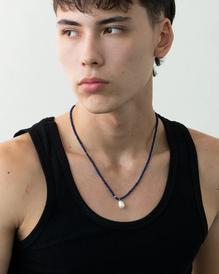 Necklaces CUN Azul Petite Lapis Beaded Necklace