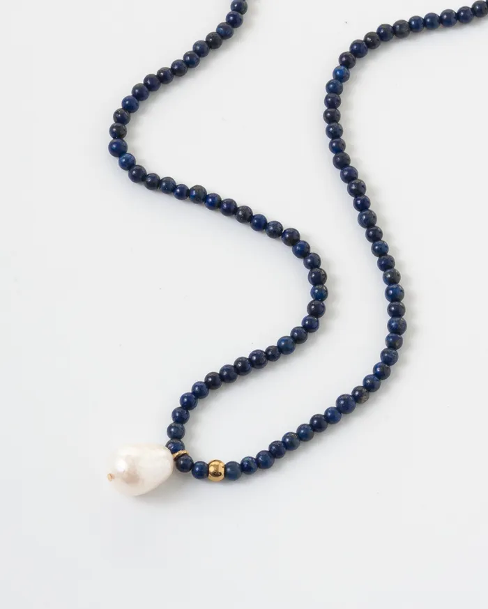 Necklaces CUN Azul Petite Lapis Beaded Necklace