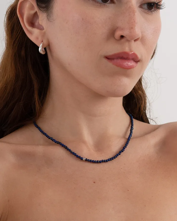 Necklaces CUN Azul Petite Lapis Beaded Necklace