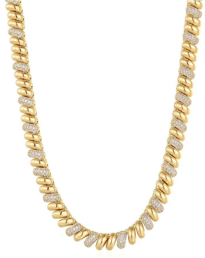 Necklaces LUV AJ PAVE RIDGED MARBELLA NECKLACE GOLD