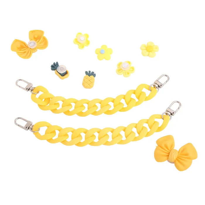 Necklaces Melbees by Yellow Chimes Shoe Chains for Kids Girls Teens Shoe Dcor Accessories Butterfly Shaped Yellow DIY Shoe Decoration Charms Shoe Chains for Unisex Shoe Chain Charms for CrocClogs Yellow Chimes
