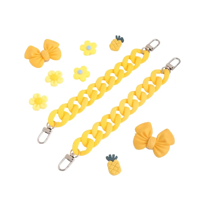 Necklaces Melbees by Yellow Chimes Shoe Chains for Kids Girls Teens Shoe Dcor Accessories Butterfly Shaped Yellow DIY Shoe Decoration Charms Shoe Chains for Unisex Shoe Chain Charms for CrocClogs Yellow Chimes