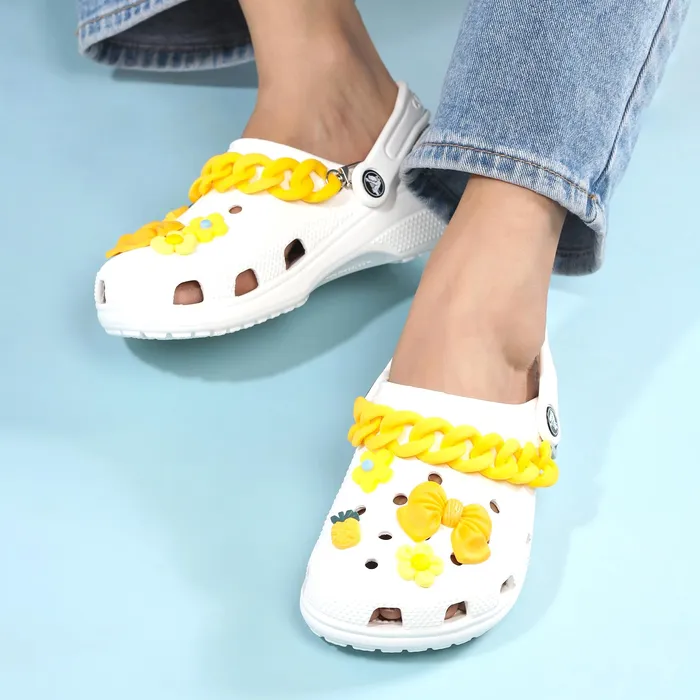 Necklaces Melbees by Yellow Chimes Shoe Chains for Kids Girls Teens Shoe Dcor Accessories Butterfly Shaped Yellow DIY Shoe Decoration Charms Shoe Chains for Unisex Shoe Chain Charms for CrocClogs Yellow Chimes