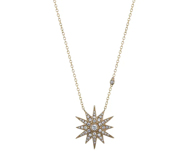 Necklaces Necklace 18KY Diamond Starburst Necklace
