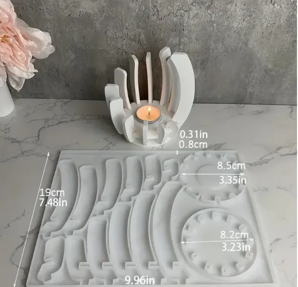 Necklaces RESIN ART HUB Circular Pillar Candle Holder Mold for Jesmonite Art