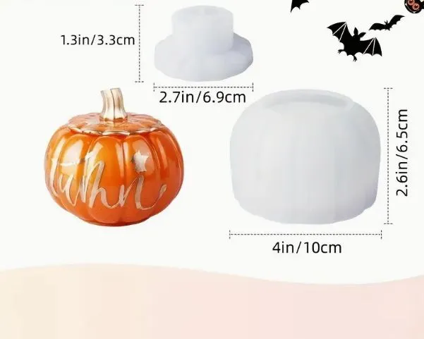 Necklaces Resin Art Hub Pumpkin Storage Silicone Mold With Lid