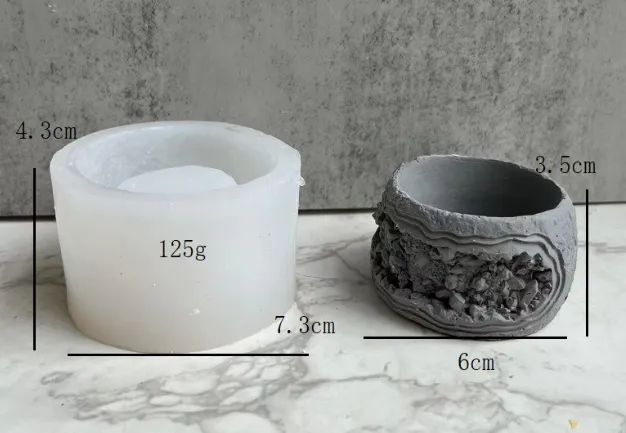 Necklaces RESIN ART HUB Rock Texture Plant Silicone Pot Mold for Jesmonite Art