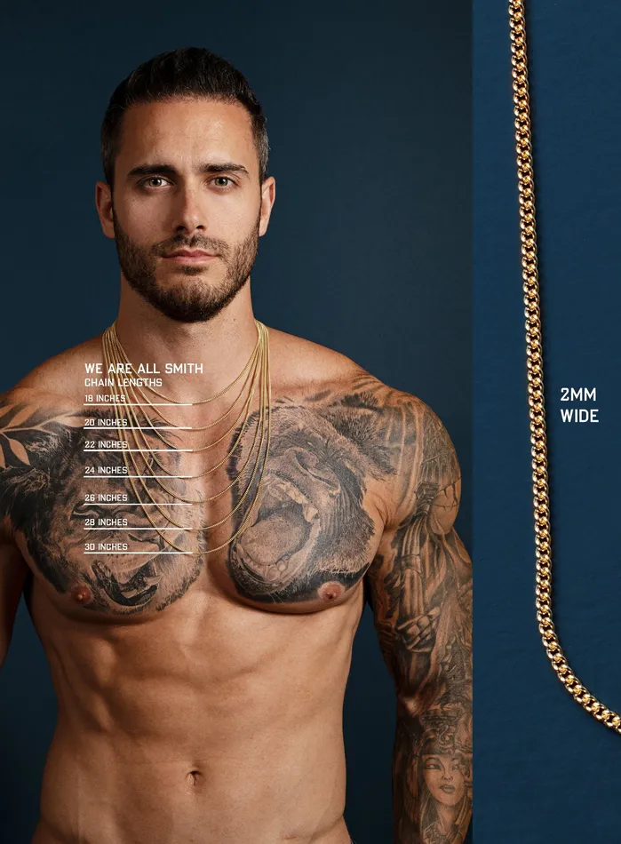 Necklaces We Are All Smith Gold Curb Chain Necklace for Men