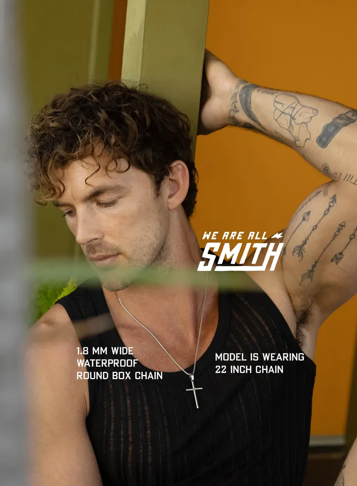 Necklaces WE ARE ALL SMITH Mens Jewelry Clothing Waterproof Large Mens Silver Cross Bamboo Style