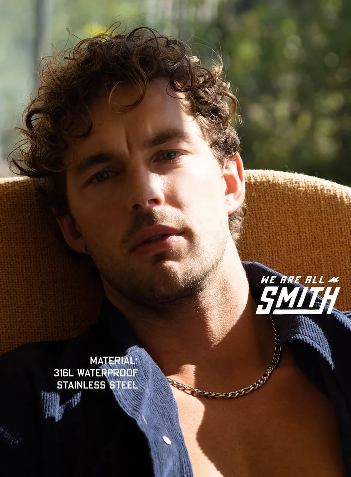 Necklaces WE ARE ALL SMITH Mens Jewelry Clothing Waterproof Mens Chain Necklace 7mm Figaro Necklace