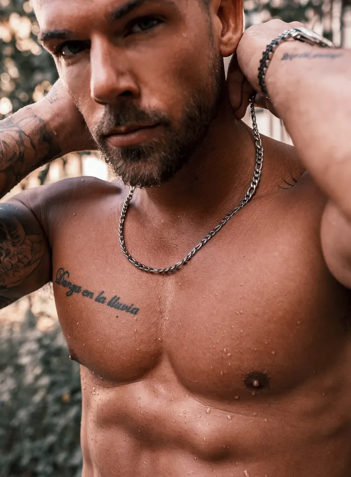 Necklaces WE ARE ALL SMITH Mens Jewelry Clothing Waterproof Mens Chain Necklace 7mm Figaro Necklace