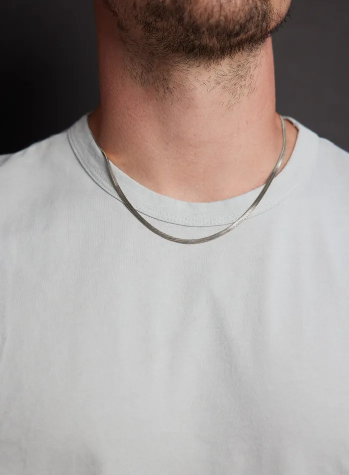 Necklaces WE ARE ALL SMITH Waterproof 3mm sleek Herringbone Snake Style Chain Necklace