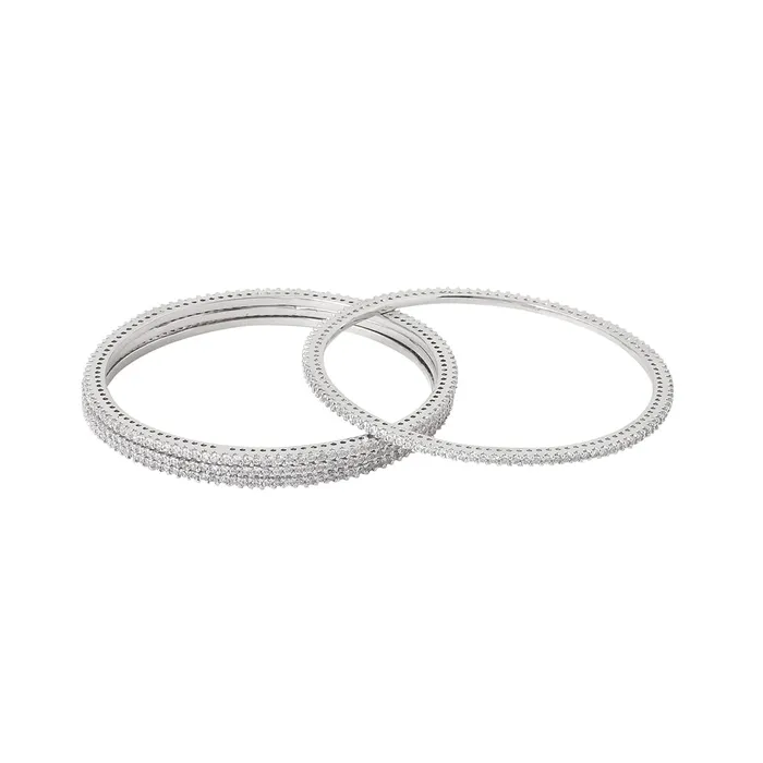 Necklaces Yellow Chimes Bangles for Women Girls Traditional American Diamond Bangles for women Silver Tone White AD Stone Bangles for girls Birthday Gift For girls women Anniversary Gift for Wife Yellow Chimes