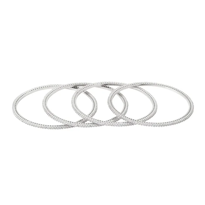 Necklaces Yellow Chimes Bangles for Women Girls Traditional American Diamond Bangles for women Silver Tone White AD Stone Bangles for girls Birthday Gift For girls women Anniversary Gift for Wife Yellow Chimes