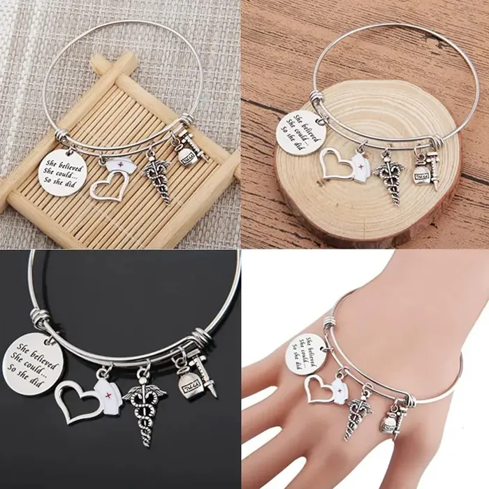 Necklaces Yellow Chimes Bracelet for Women and Girlls Fashion Silver Bangle Bracelets for Women Stainless Steel Adjustable Wire Blank Bracelets Birthday Gift For Women Girls DIY Jewelry Making Yellow Chimes