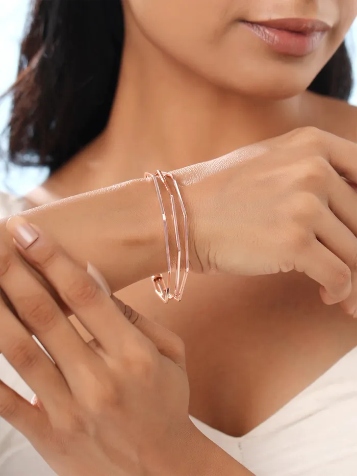 Necklaces Yellow Chimes Bracelet for Women and Girls Rose Gold Cuff Kadaa Bracelets for Women and Girls Rose Gold Plated Hand Cuff Kadaa Bracelet Jewellery for Women Birthday And Anniversary Gift Yellow Chimes