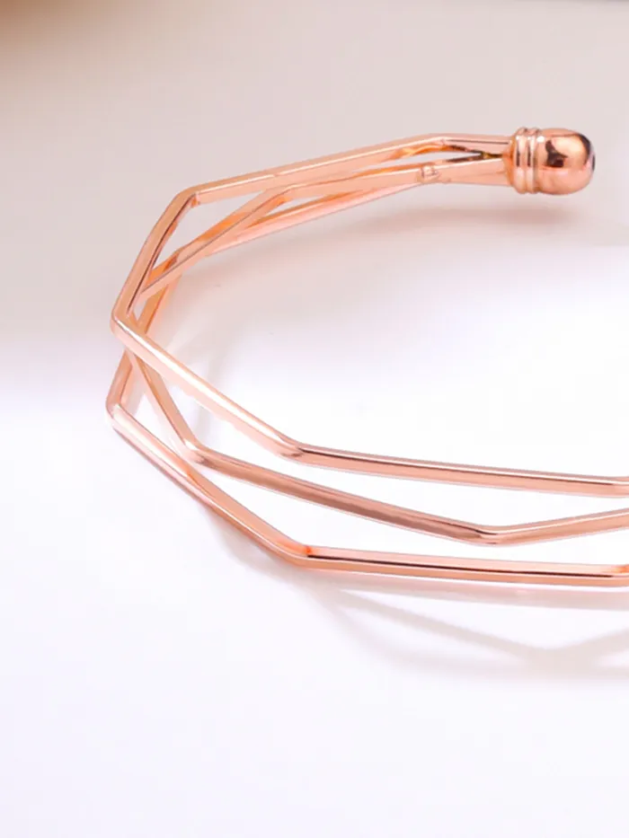 Necklaces Yellow Chimes Bracelet for Women and Girls Rose Gold Cuff Kadaa Bracelets for Women and Girls Rose Gold Plated Hand Cuff Kadaa Bracelet Jewellery for Women Birthday And Anniversary Gift Yellow Chimes