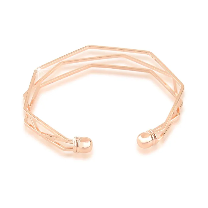 Necklaces Yellow Chimes Bracelet for Women and Girls Rose Gold Cuff Kadaa Bracelets for Women and Girls Rose Gold Plated Hand Cuff Kadaa Bracelet Jewellery for Women Birthday And Anniversary Gift Yellow Chimes