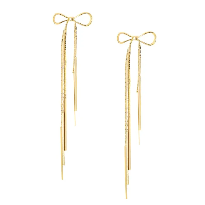 Necklaces Yellow Chimes Earrings For Women Gold Toned Bow Knot Shaped Stud With Linear Chains Hanging Dangler Earrings For Women and Girls Yellow Chimes Necklaces Yellow Chimes Earrings For Women Gold Toned Bow Knot Shaped Stud With Linear Chains Hanging Dangler Earrings For Women and Girls Yellow Chimes